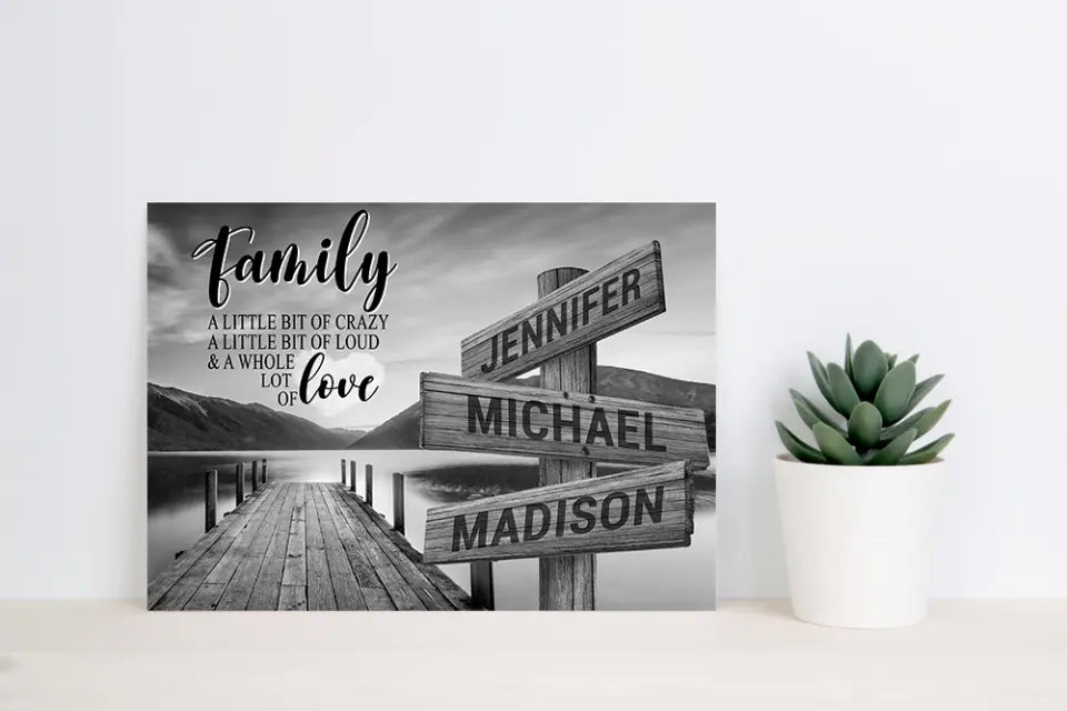River Pier A Little Whole Lot of Love Multi-Names Premium Canvas-Gift For Parents (1.25")