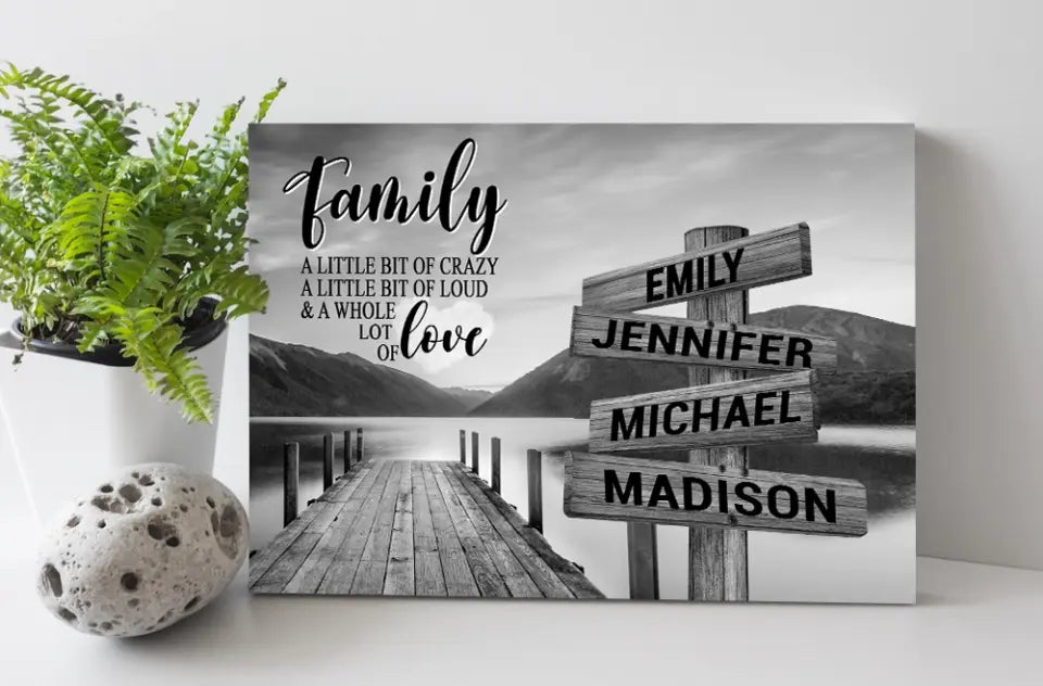 River Pier A Little Whole Lot of Love Multi-Names Premium Canvas-Gift For Parents (1.25")