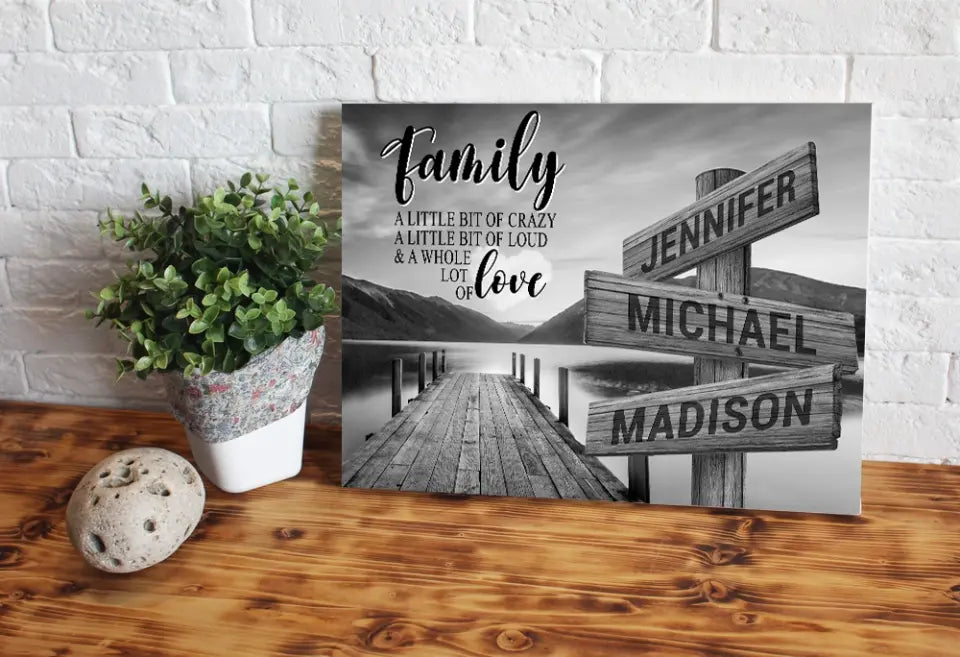 River Pier A Little Whole Lot of Love Multi-Names Premium Canvas-Gift For Parents (1.25")