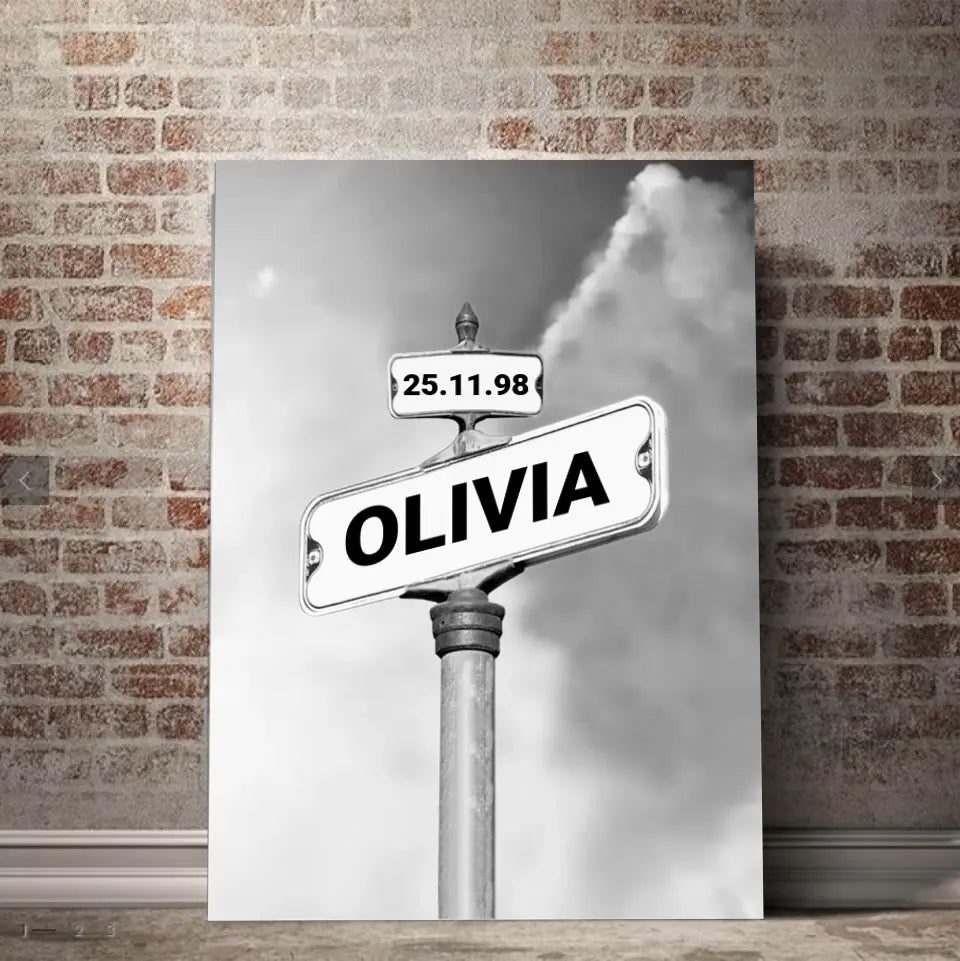 Personalized Canvas Wall Art "Date of birth of children", Gift For Parents, Mother's Day, Father's Day Gift (0.75")