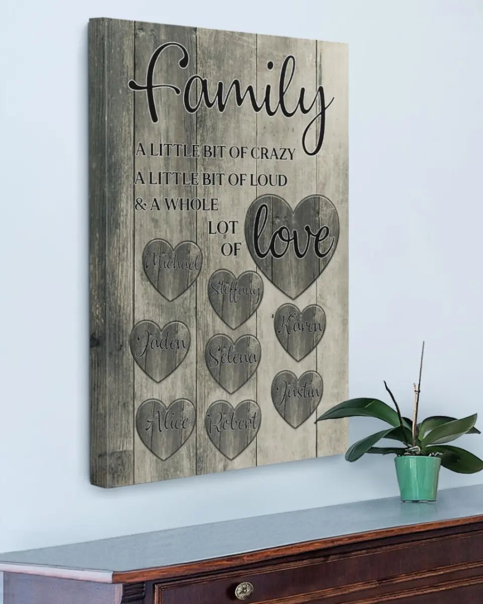Personalized "Family... Love" Premium Canvas Wall Art (0.75")