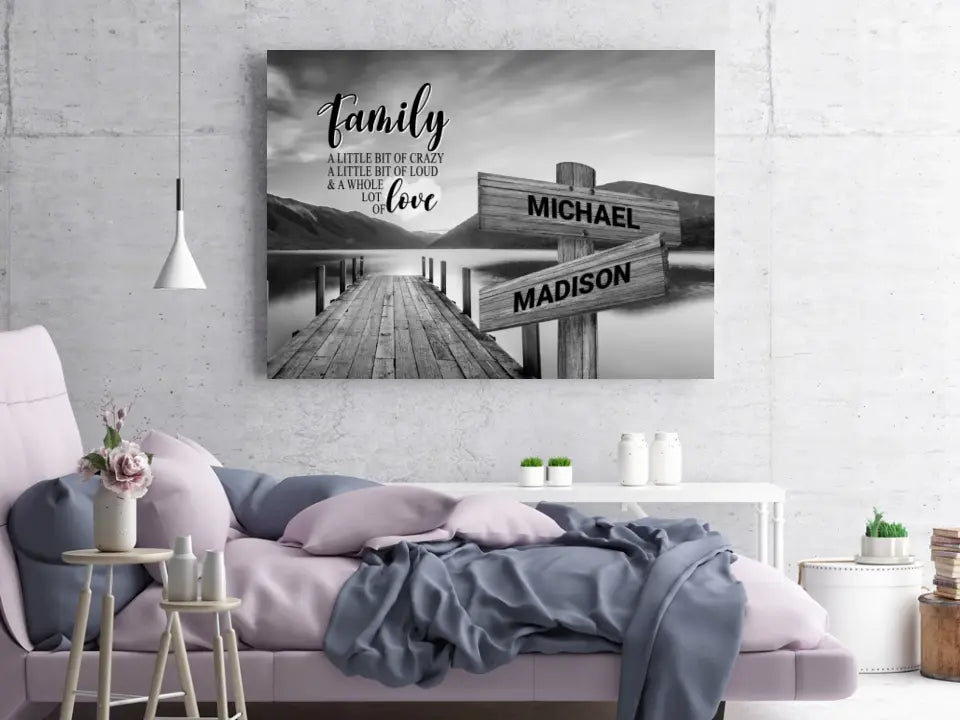Personalized Canvas Wall Art "A Little Whole Lot of Love Multi"-Names Premium Canvas (1.25")