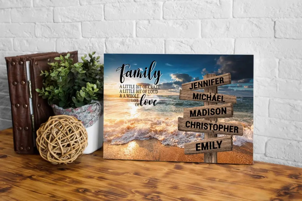 Personalized Canvas Wall Art "A Little Whole Lot of Love Multi"-Names Premium Canvas (1.25")