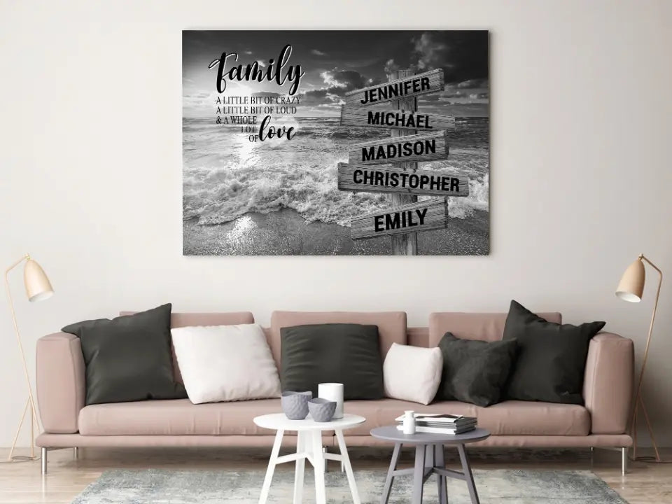 Personalized Canvas Wall Art "A Little Whole Lot of Love Multi"-Names Premium Canvas (1.25")