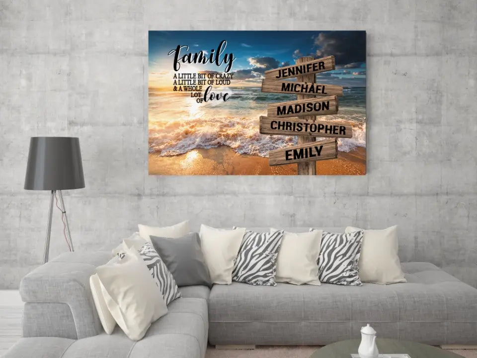 Personalized Canvas Wall Art "A Little Whole Lot of Love Multi"-Names Premium Canvas (1.25")