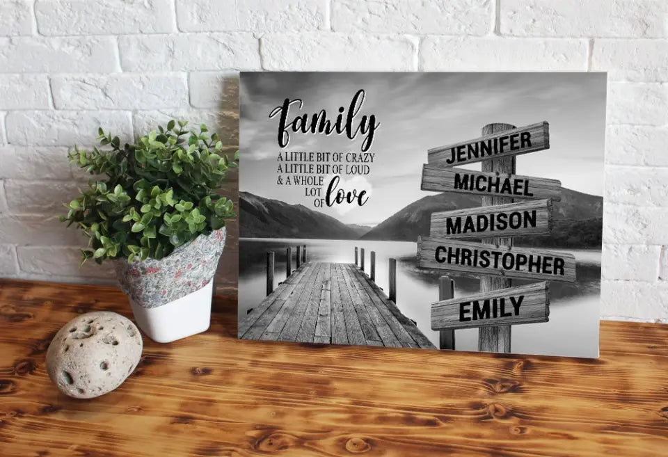 Personalized Canvas Wall Art "A Little Whole Lot of Love Multi"-Names Premium Canvas (1.25")