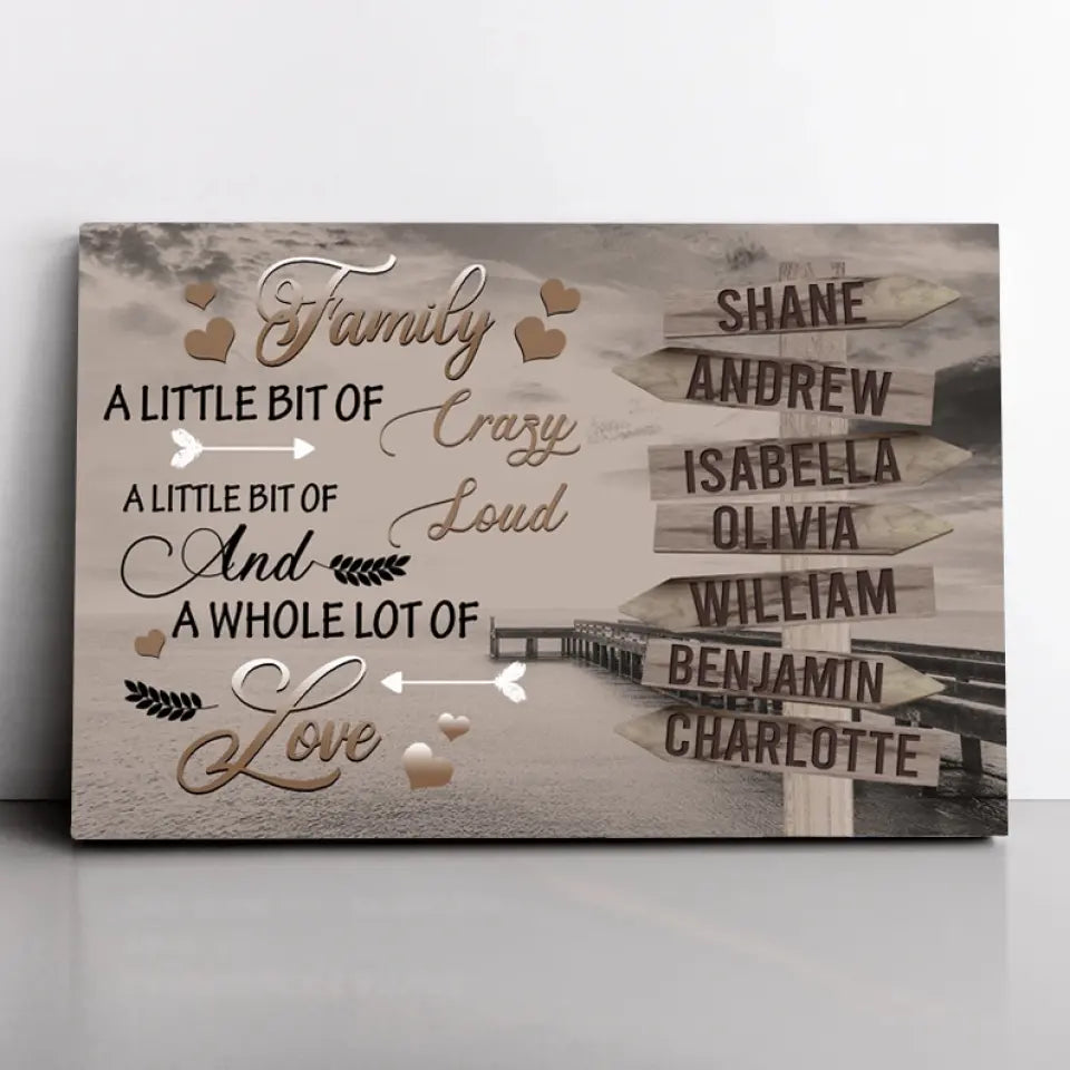 Personalized Family Name Wall Art, Whole Lotta Love, Gift For Parents (1.25")