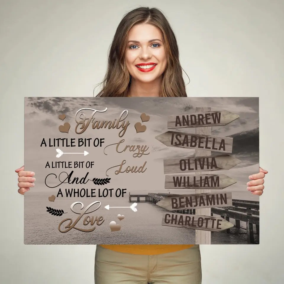 Personalized Family Name Wall Art, Whole Lotta Love, Gift For Parents (1.25")