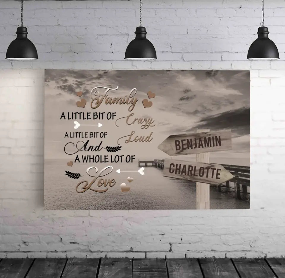 Personalized Family Name Wall Art, Whole Lotta Love, Gift For Parents (1.25")