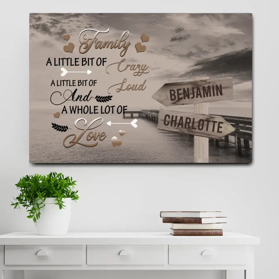 Personalized Family Name Wall Art, Whole Lotta Love, Gift For Parents (1.25")