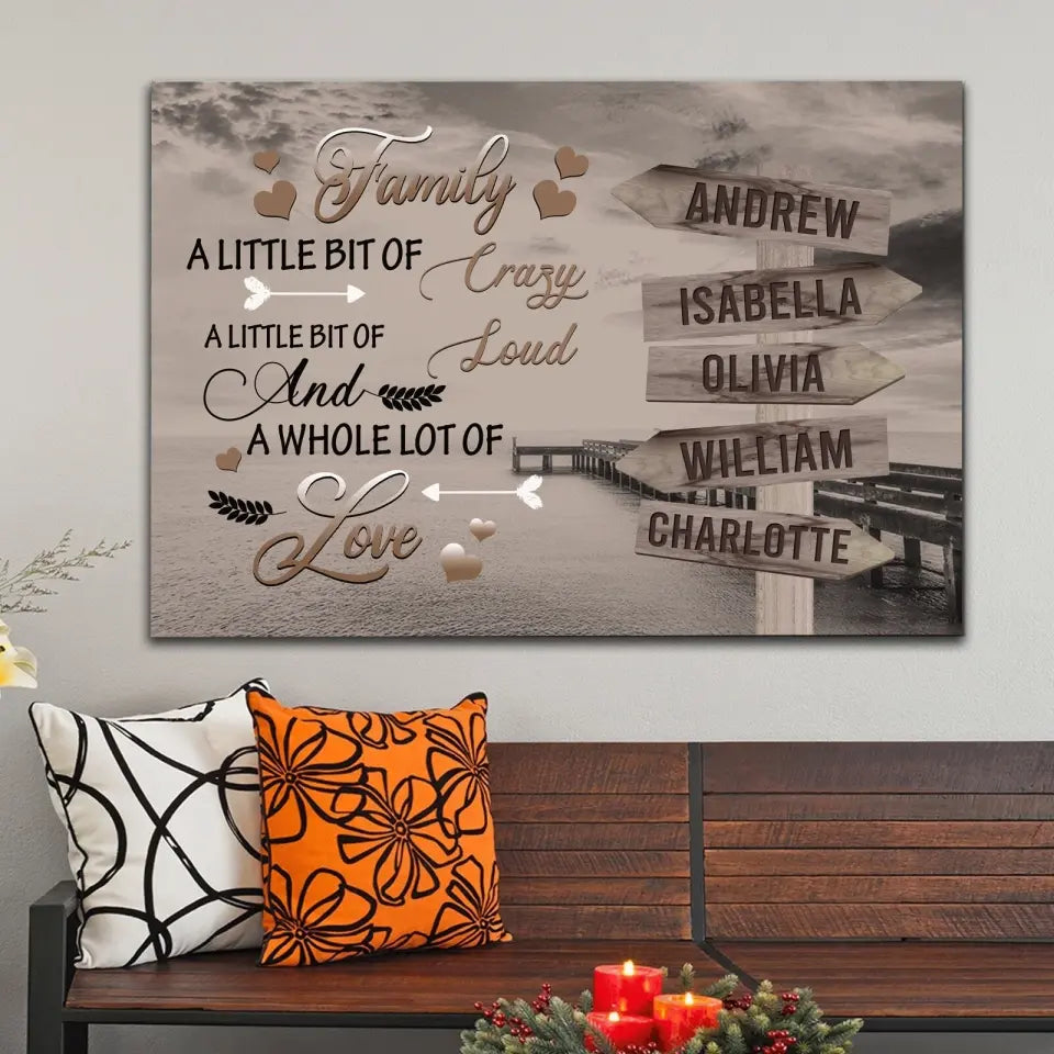 Personalized Family Name Wall Art, Whole Lotta Love, Gift For Parents (1.25")