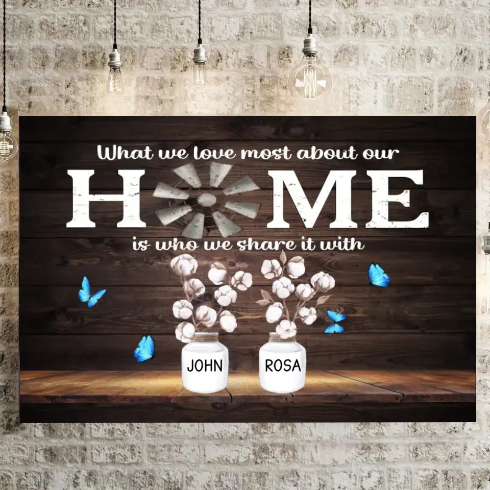 Personalized Family Name Canvas, Cotton Flower, Custom Canvas Prints, Gifts Premium Canvas (1.25")