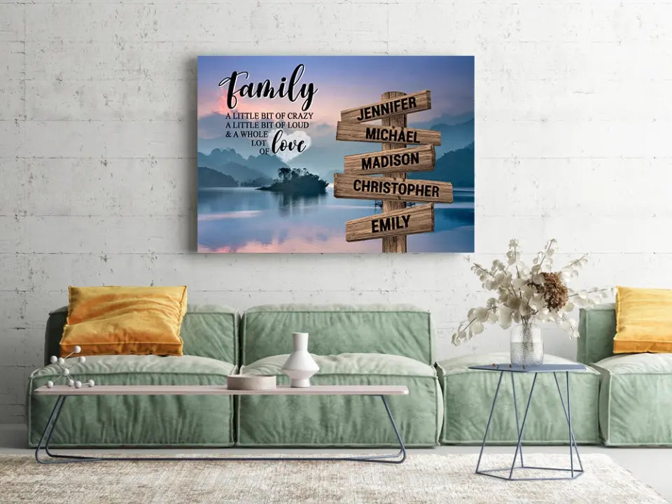 Personalized Canvas "A Little Whole Lot of Love Multi" - Names Premium Canvas (1.25")