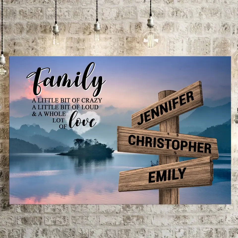 Personalized Canvas "A Little Whole Lot of Love Multi" - Names Premium Canvas (1.25")