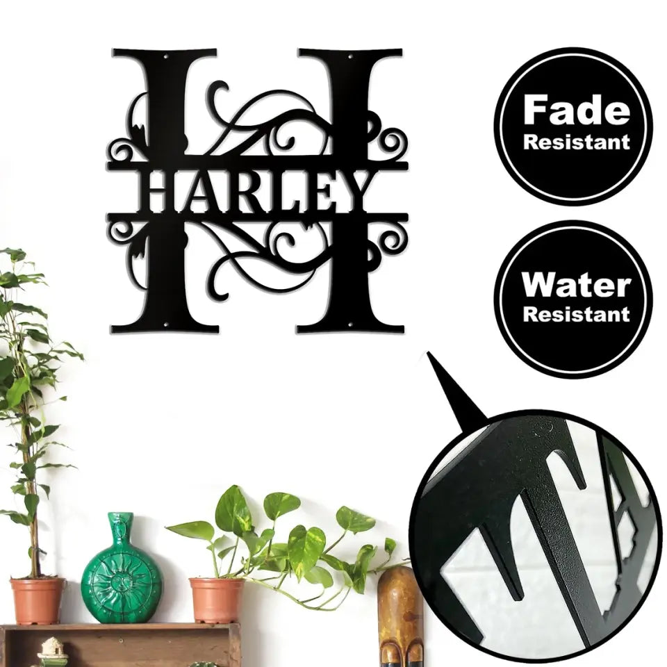 Custom Laser Cut Metal Last Name Sign