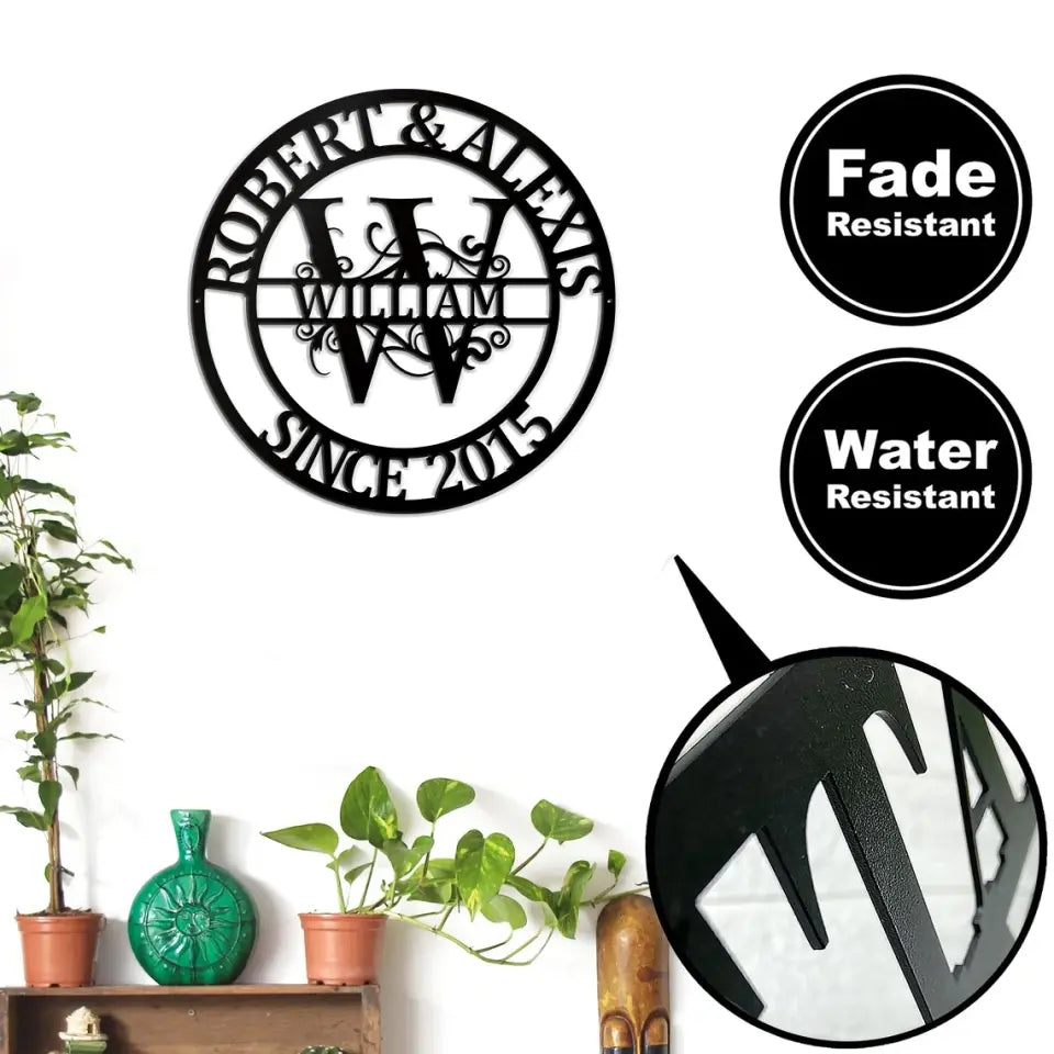 Custom Name Metal Monogram Signs
