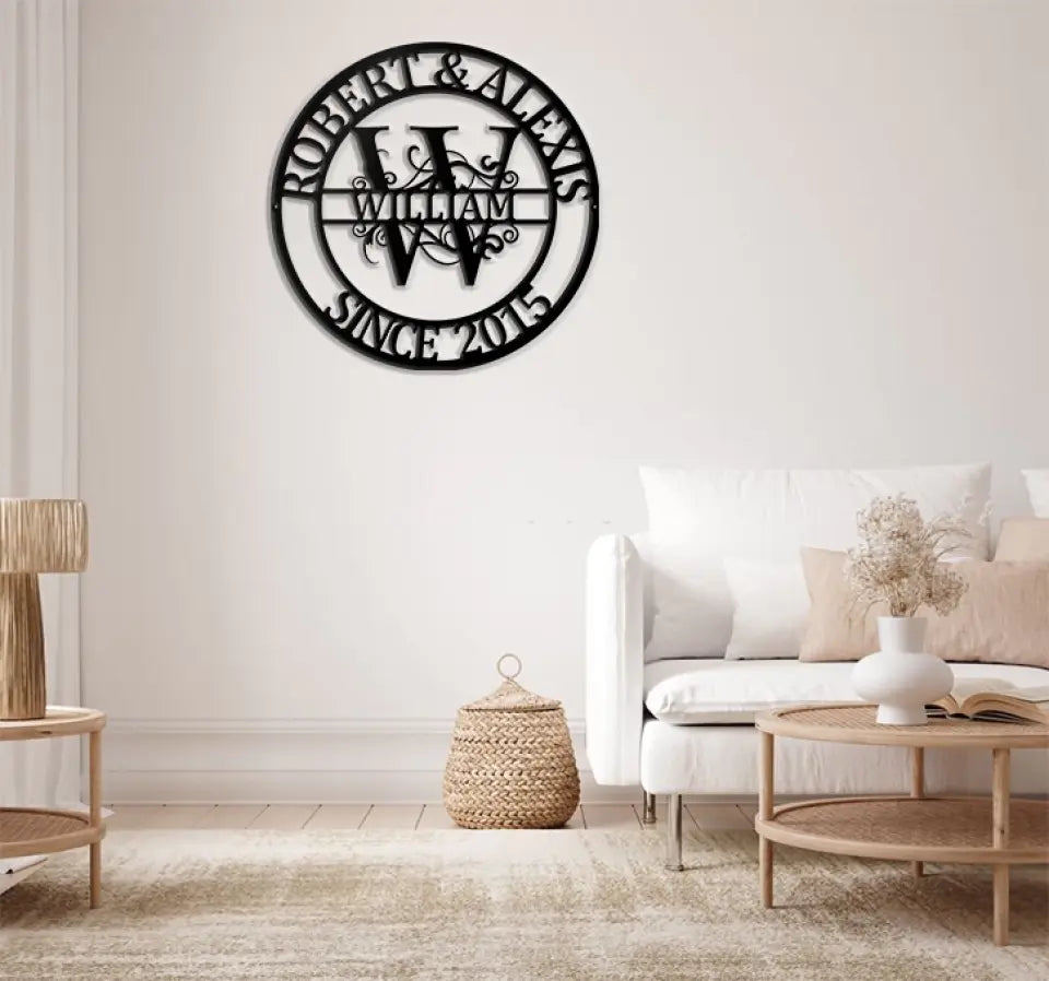 Custom Name Metal Monogram Signs