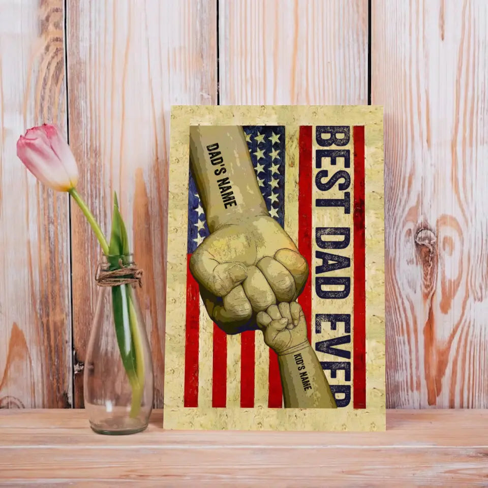 Personalized Canvas ''Best Dad Ever'', Gift For Dad, Father's Day Gift, Christmas Gift (0.75")