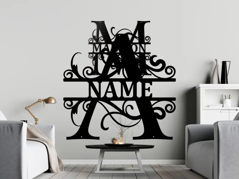 Custom Laser Cut Metal Last Name Sign