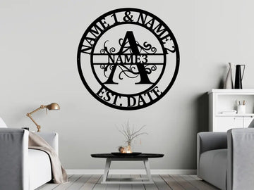 Custom Name Metal Monogram Signs