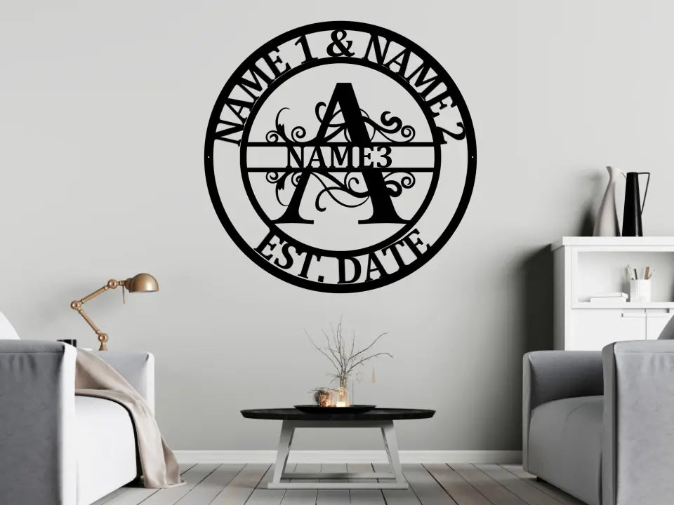 Custom Name Metal Monogram Signs