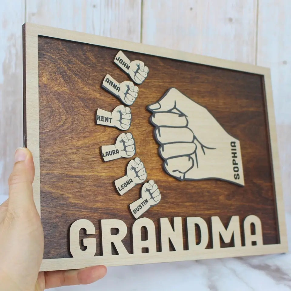 Dad First Bump - Personalized Layered Wood Sign