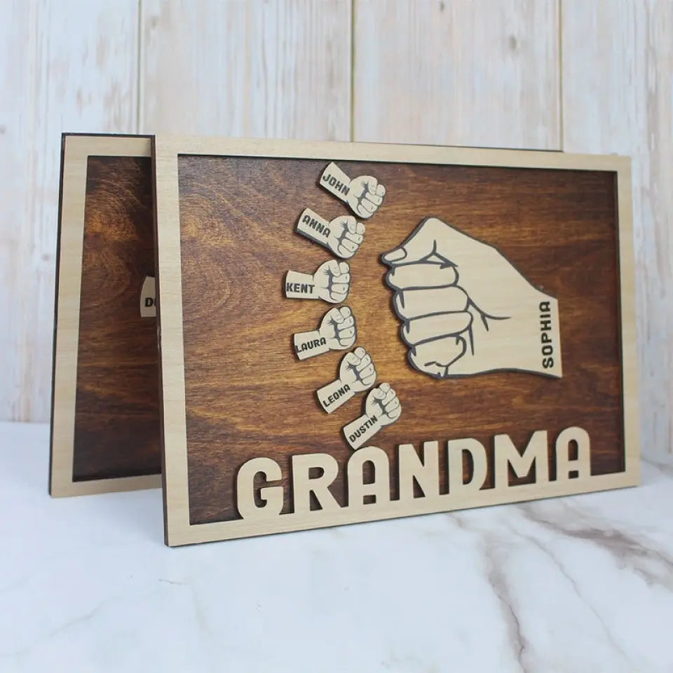 Dad First Bump - Personalized Layered Wood Sign