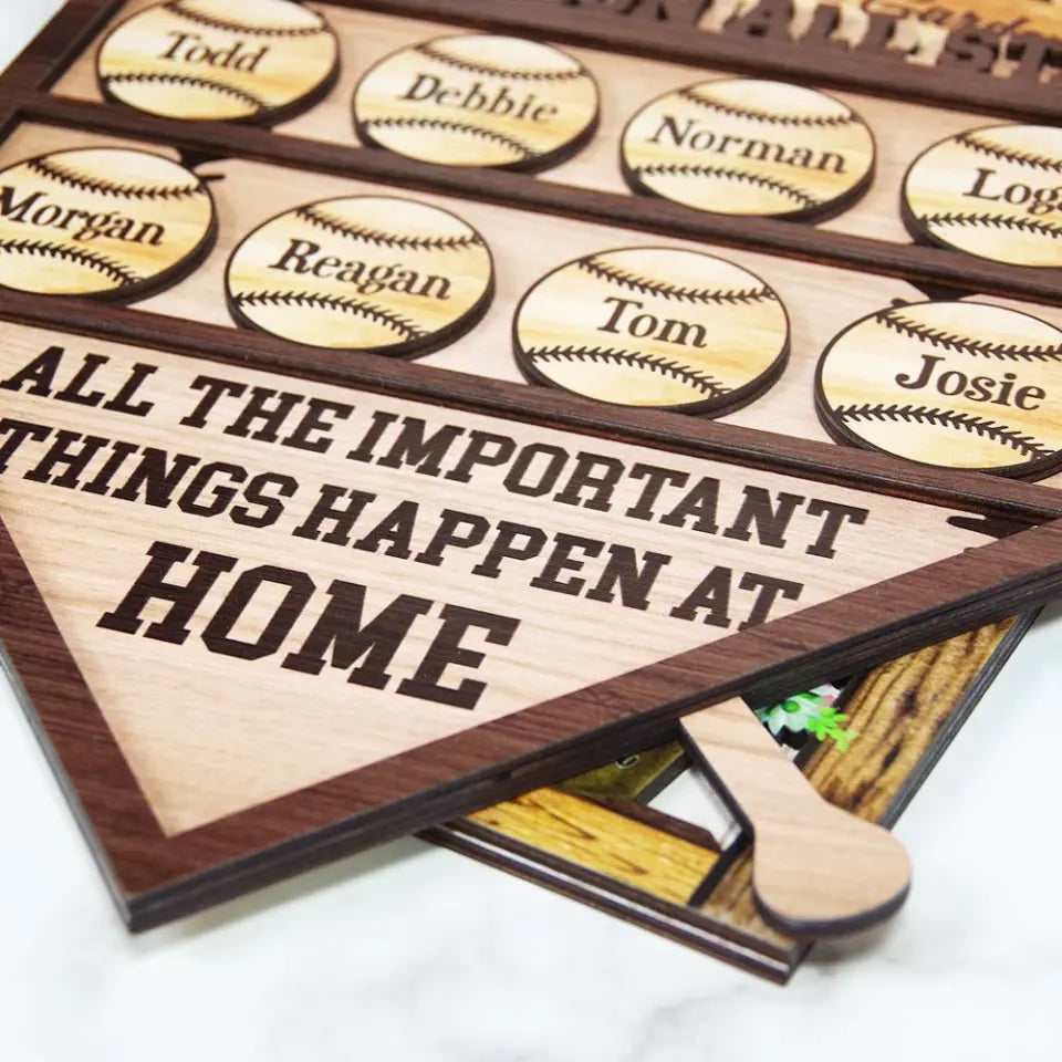 Dad's All Stars Baseball Sign - Wooden Sign - Father's Day Gift
