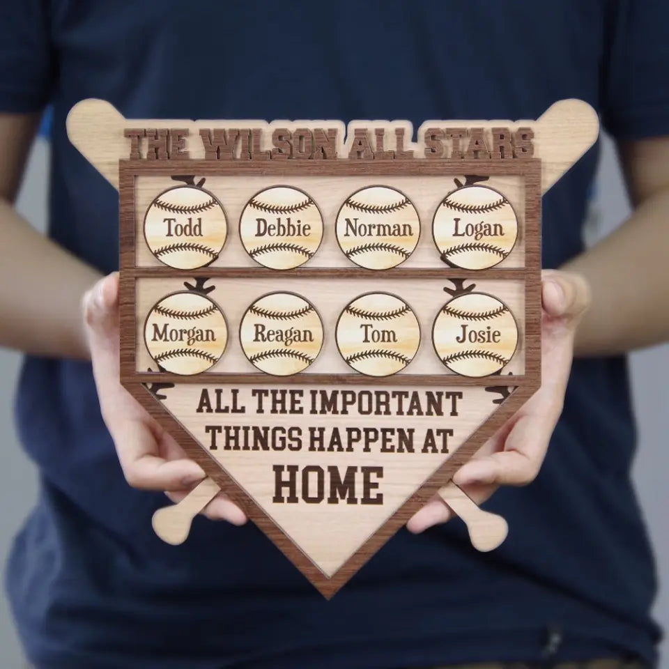 Dad's All Stars Baseball Sign - Wooden Sign - Father's Day Gift