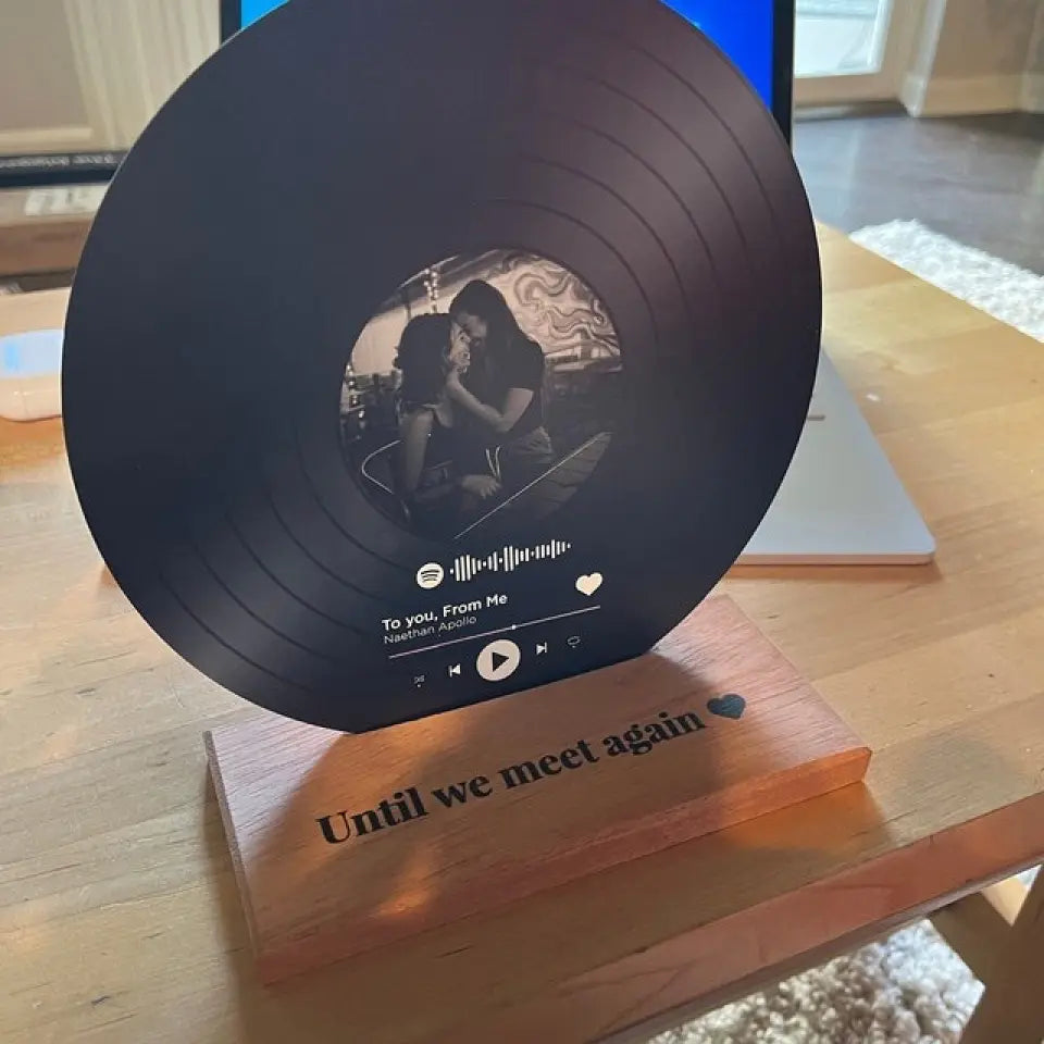 Acrylic Record with Wooden Stand