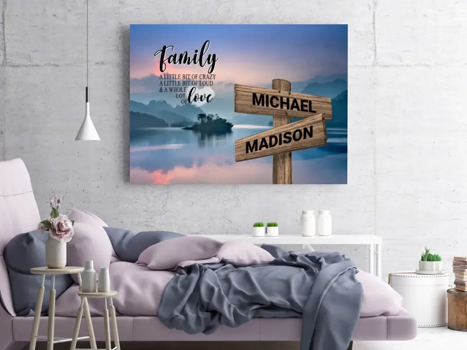 Riverside Sunset Color A Little Whole Lot of Love Multi-Names Premium Canvas