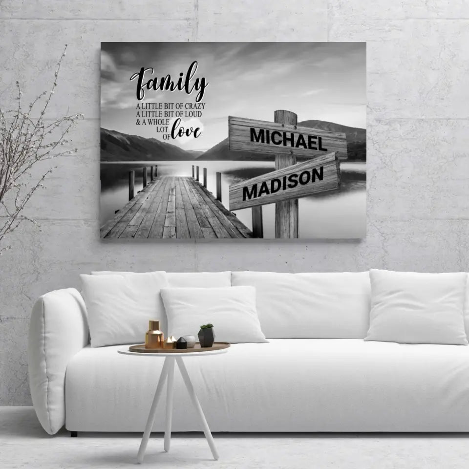 River Pier A Little Whole Lot of Love Multi-Names Premium Canvas-Gift For Parents (1.25")