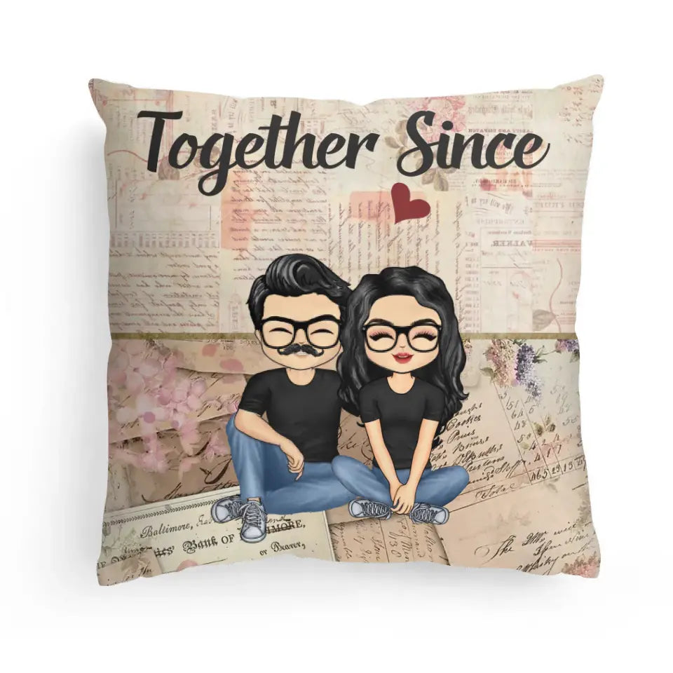 Together Since Husband Wife - Couple Gift - Personalized Custom Pillow