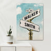 Personalized Name Vintage Street Sign Canvas Print 0.75'', Best Gift For Anniversary, Couple Gift, Christmas Gift