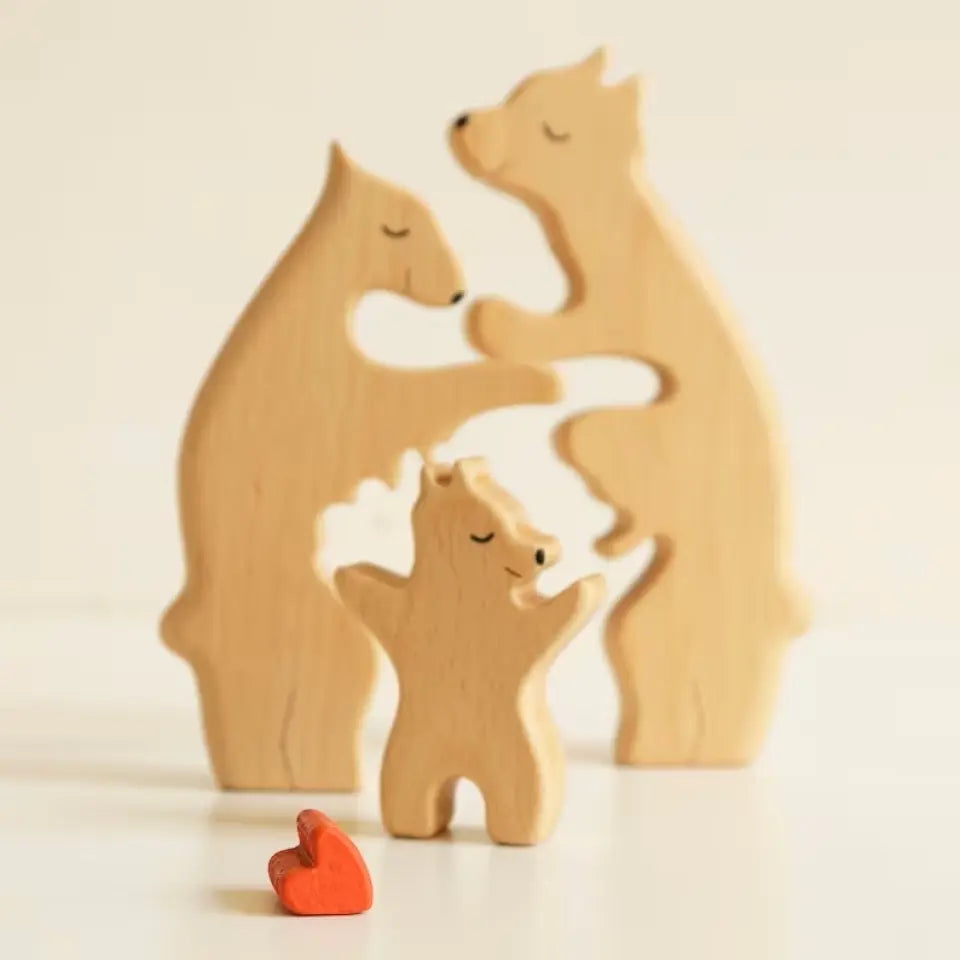 Wooden Bears Family Puzzle Home Decor