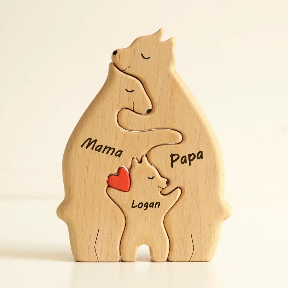 Wooden Bears Family Puzzle Home Decor