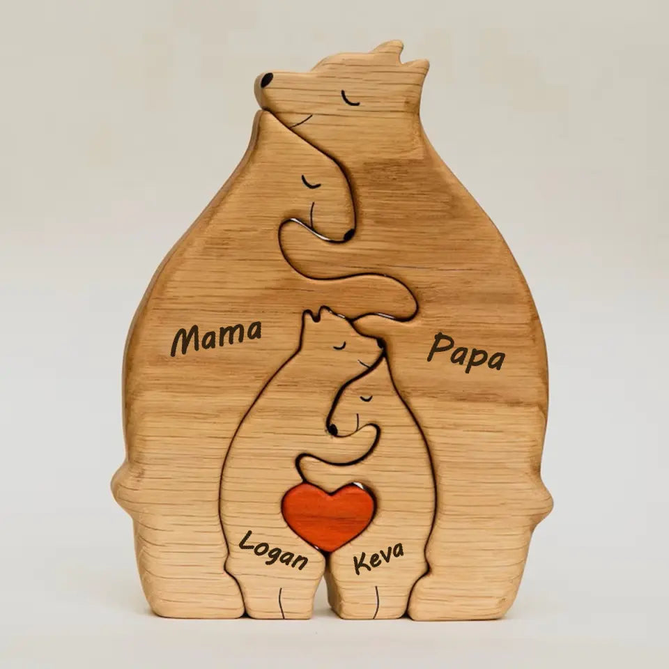 Wooden Bears Family Puzzle Home Decor
