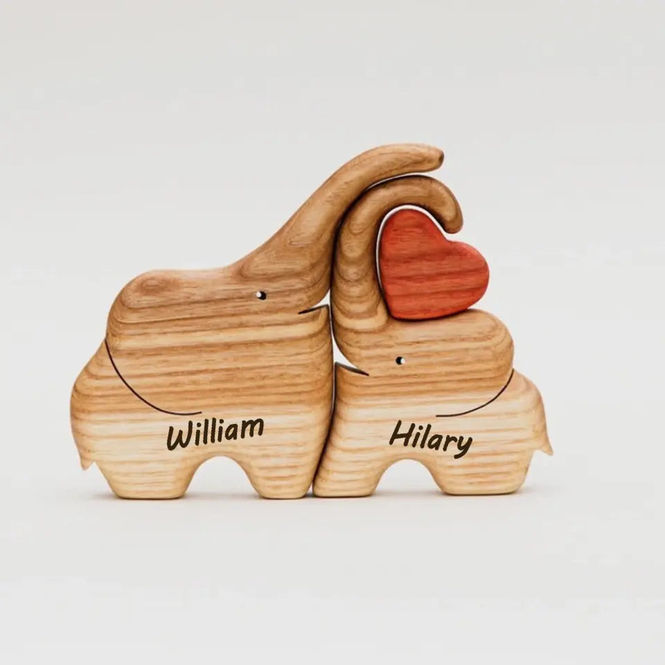 Wooden Elephants Family Puzzle Home Decor Keepsake Gift