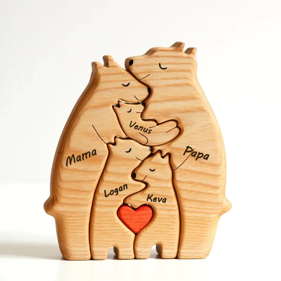 Wooden Bears Family Puzzle Home Decor
