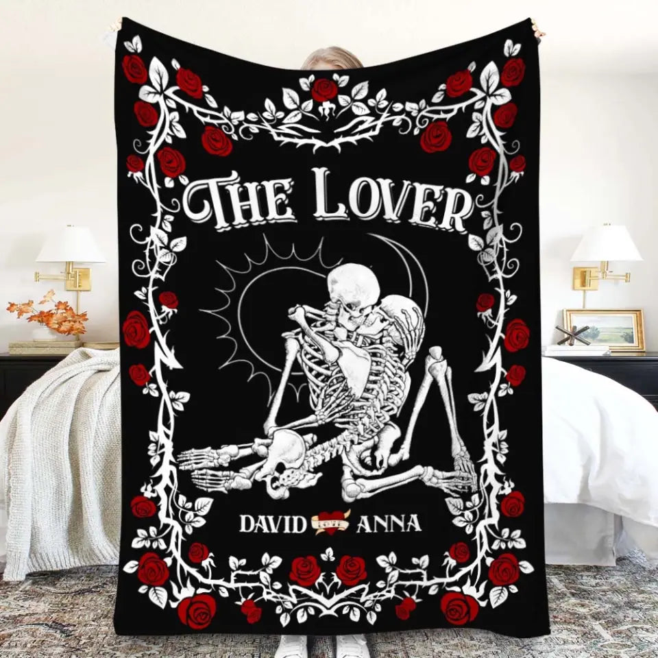 Custom gift for couple fleece blanket, Halloween wedding gift, Anniversary Wedding Gift
