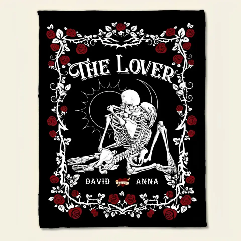 Custom gift for couple fleece blanket, Halloween wedding gift, Anniversary Wedding Gift