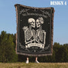 Skeleton Couple Woven Blanket "Till Death Do Us Part" - Anniversary Personalized Gift