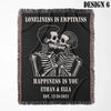 Skeleton Couple Woven Blanket "Till Death Do Us Part" - Anniversary Personalized Gift