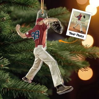 Baseball Lover For Husband, Son - Personalized Acrylic Photo Ornament