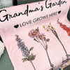 Personalized Blanket Mom's Garden Love Grows Here - Christmas Gift For Mom, Grandma