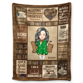 My Reading Blanket I Am A Bookaholic, Personalized Blanket, Anniversary Gift For Daughter Or Book Lovers