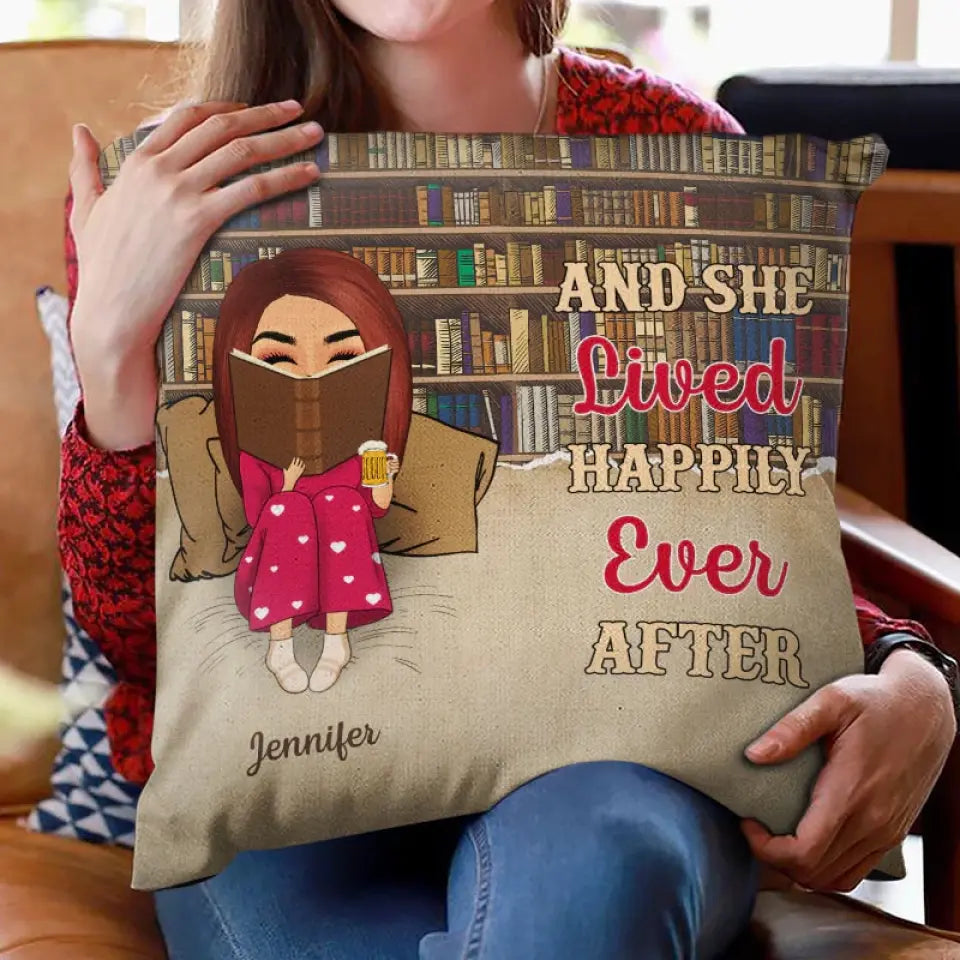 Reading Chibi Girl Just A Girl Who Loves Books, Personalized Custom Pillow, Christmas Gift For Daughter Or Book Lovers