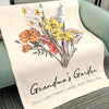 Customized Blanket, Birth Flower Family Bouquet, Christmas Gift For Mom or Grandma