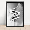 Personalized Frame Canvas "Vintage Street Sign for couples"