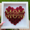Mom Heart Shaped Monogram Flower Shadow Box - Gift For Mom